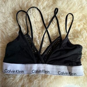 Calvin Klein Black and White Strappy Bralette